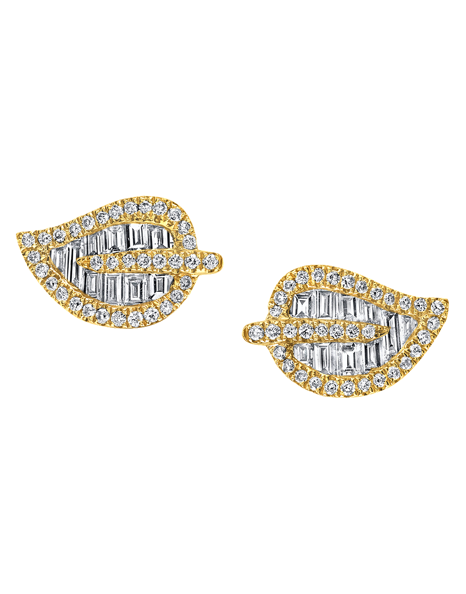 Diamond Leaf Stud Earrings JEWELRYFINE JEWELEARRING ANITA KO   