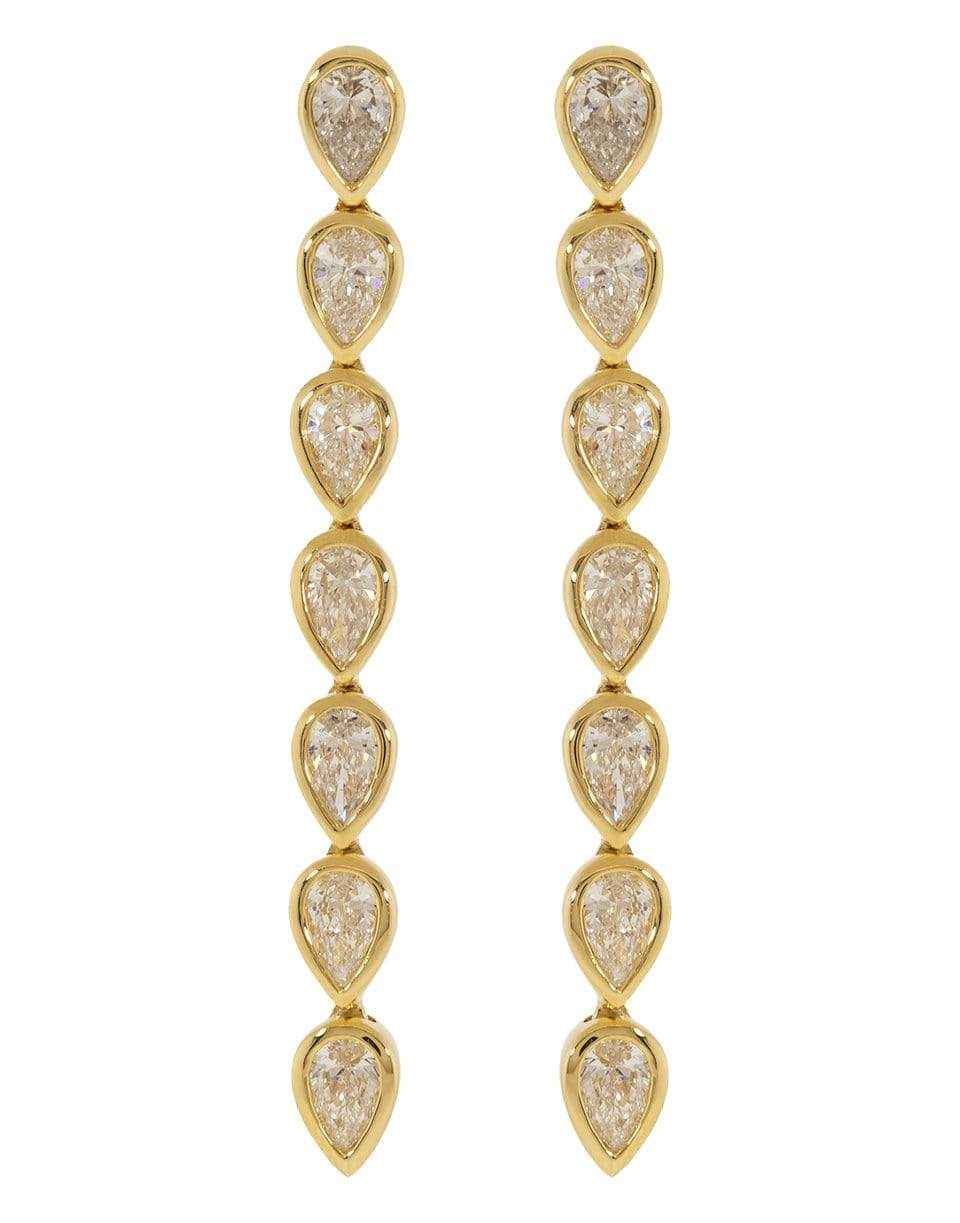 ANITA KO-Short Pear Diamond Bezel Drop Earrings-YELLOW GOLD