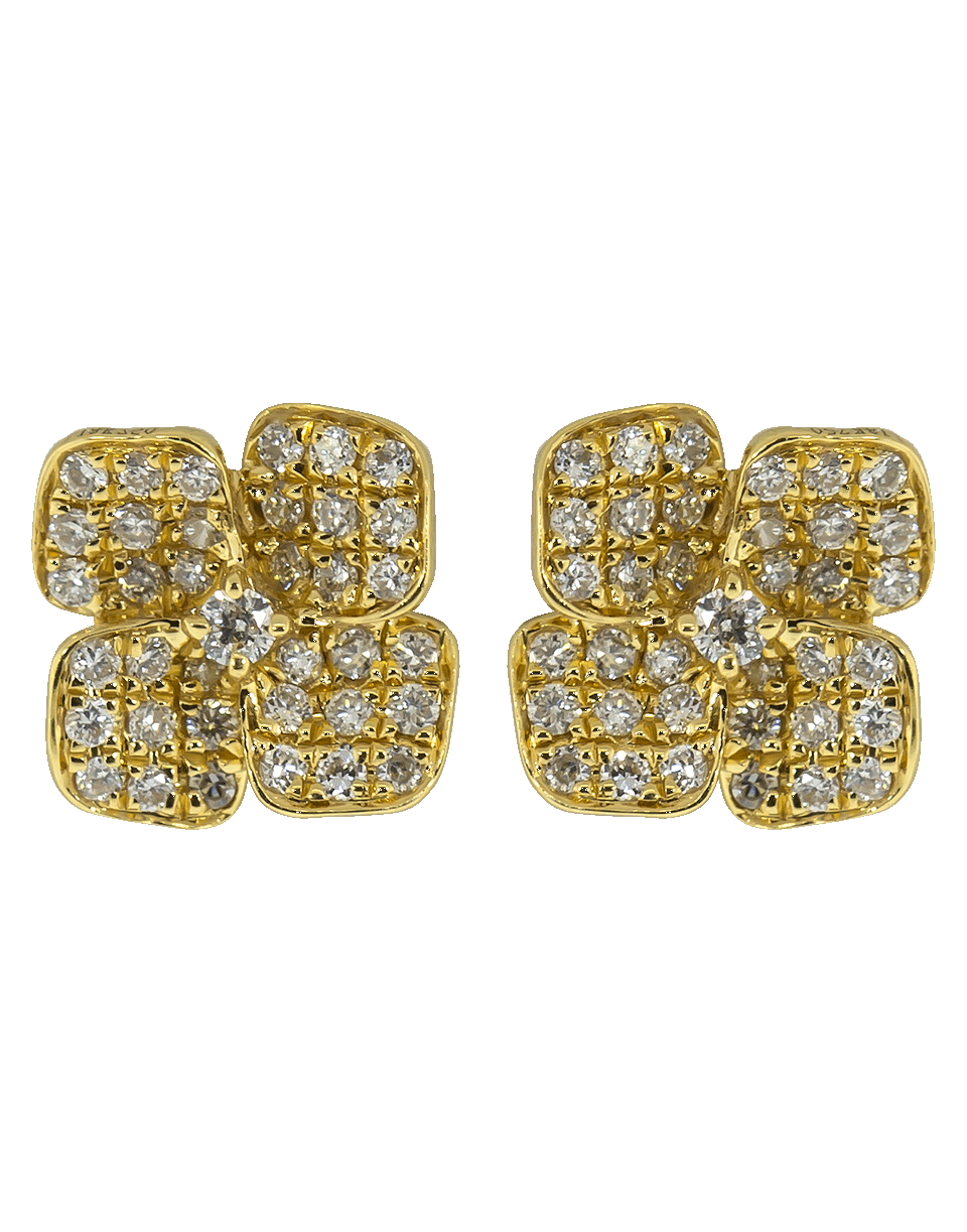 ANITA KO-Small Diamond Pave Flower Earrings-YELLOW GOLD
