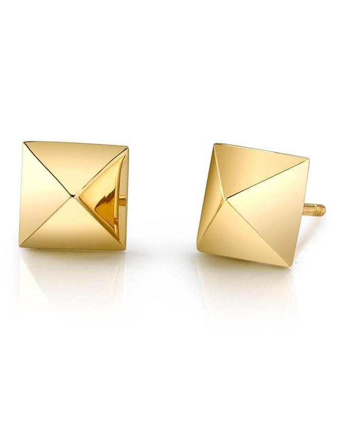 ANITA KO-Spike Stud Earrings-YELLOW GOLD