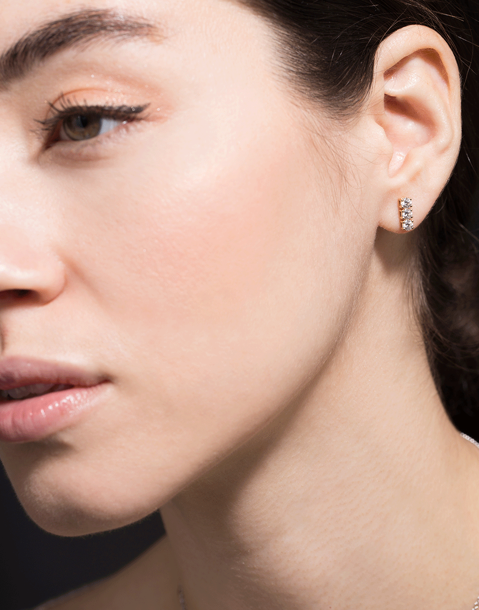 ANITA KO-Three Dot Diamond Earrings-YELLOW GOLD