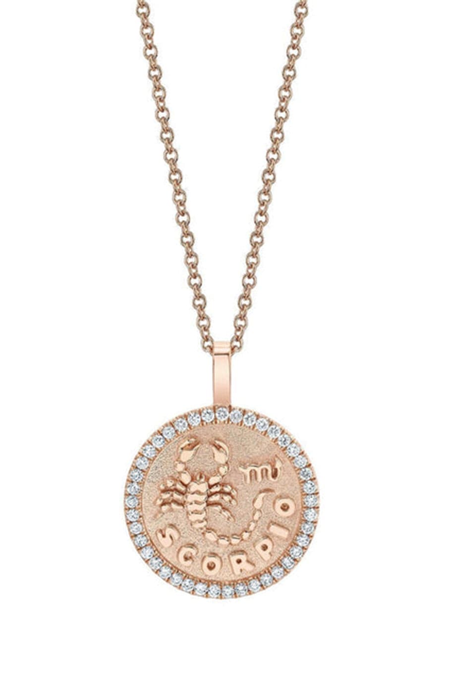 ANITA KO-Scorpio Zodiac Coin Pendant Necklace-ROSE GOLD