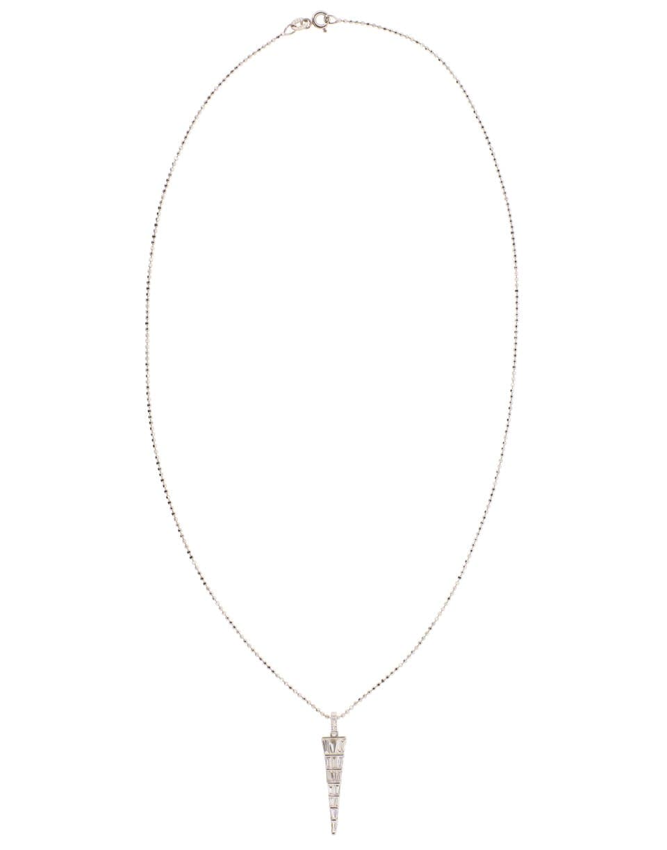 ANITA KO-Large Baguette Diamond Dagger Necklace-WHITE GOLD