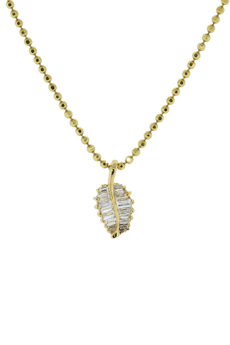 Small Palm Leaf Diamond Necklace JEWELRYFINE JEWELNECKLACE O ANITA KO   