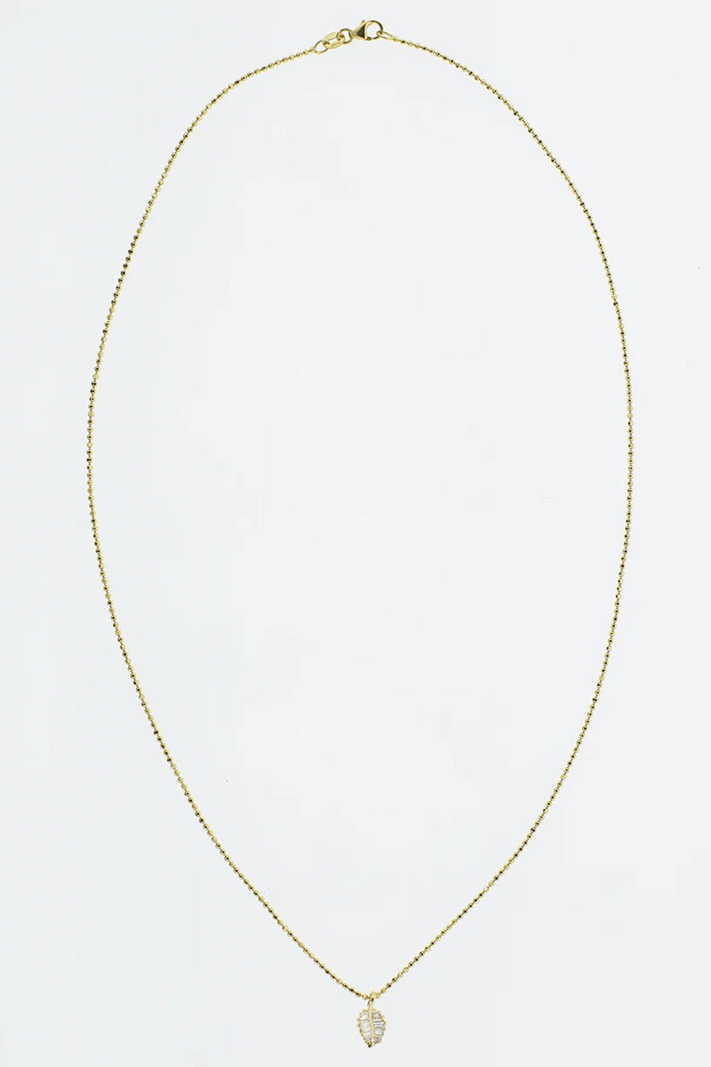 ANITA KO-Small Palm Leaf Diamond Necklace-YELLOW GOLD