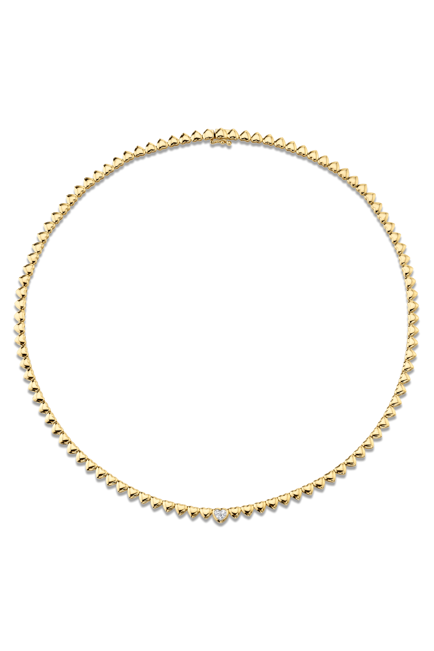 ANITA KO-Bezeled Diamond Heart Necklace-YELLOW GOLD