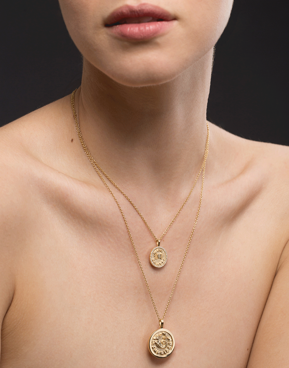 ANITA KO-Small Cancer Zodiac Pendant Necklace-YELLOW GOLD