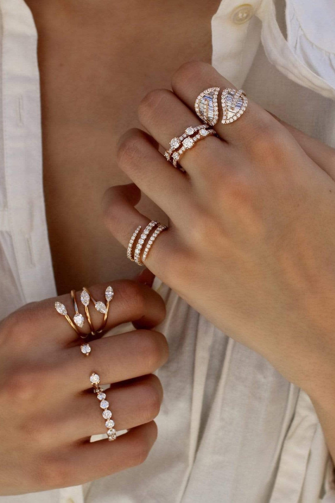 ANITA KO-Rose Gold Collins Diamond Ring-ROSE GOLD