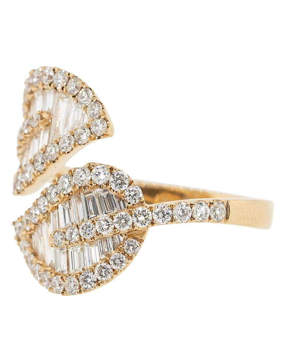 ANITA KO-Medium Diamond Leaf Ring-ROSE GOLD
