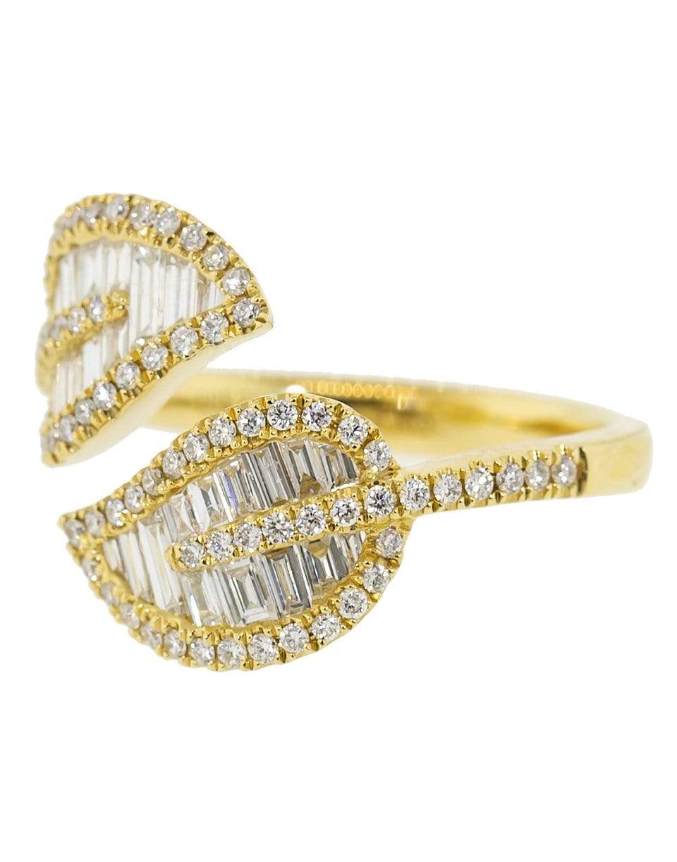 ANITA KO-Small Diamond Leaf Ring-YELLOW GOLD
