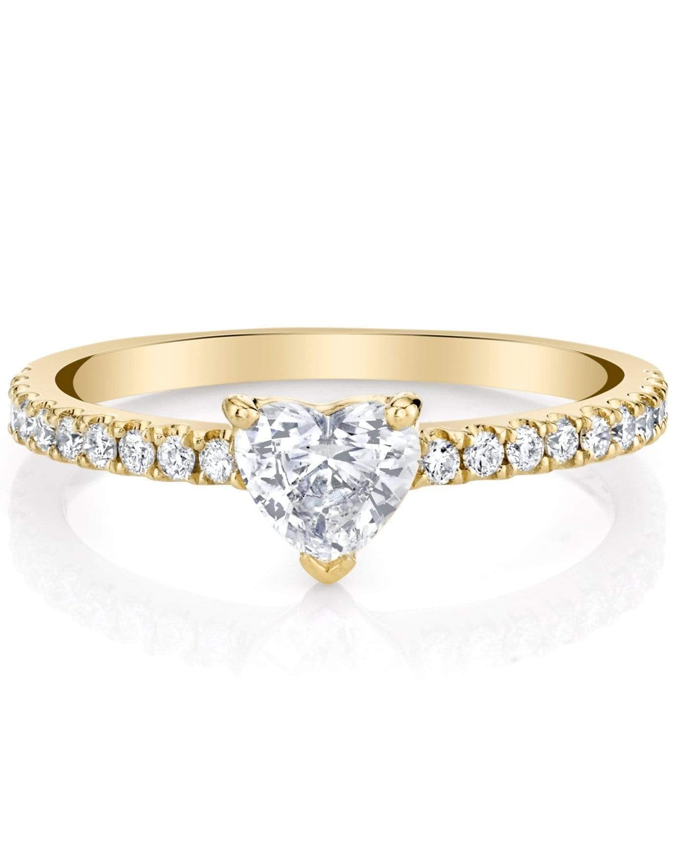 ANITA KO-Me/You Heart Diamond Pave Ring - Yellow Gold-YELLOW GOLD