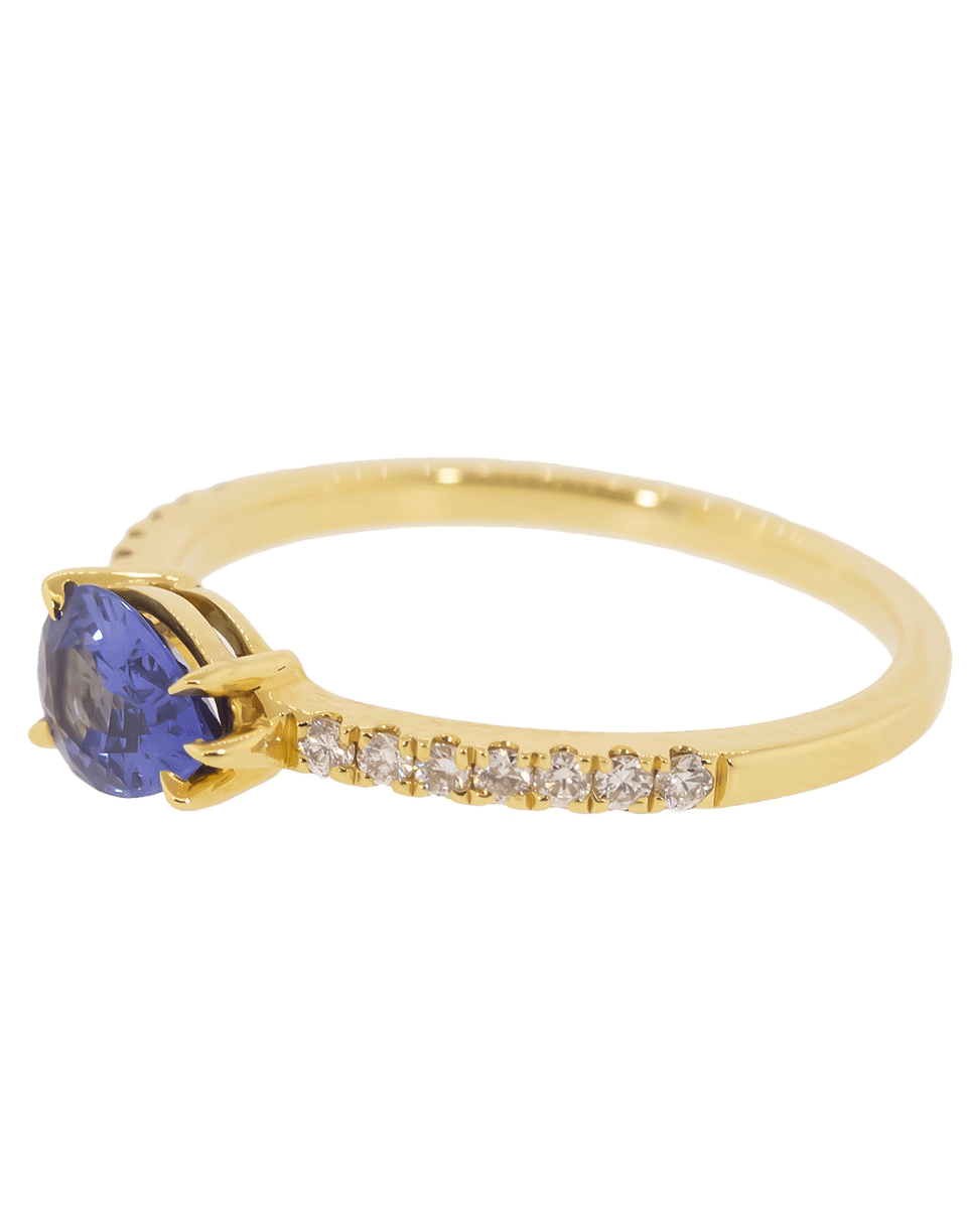 ANITA KO-Blue Sapphire and Diamond Ring-YELLOW GOLD