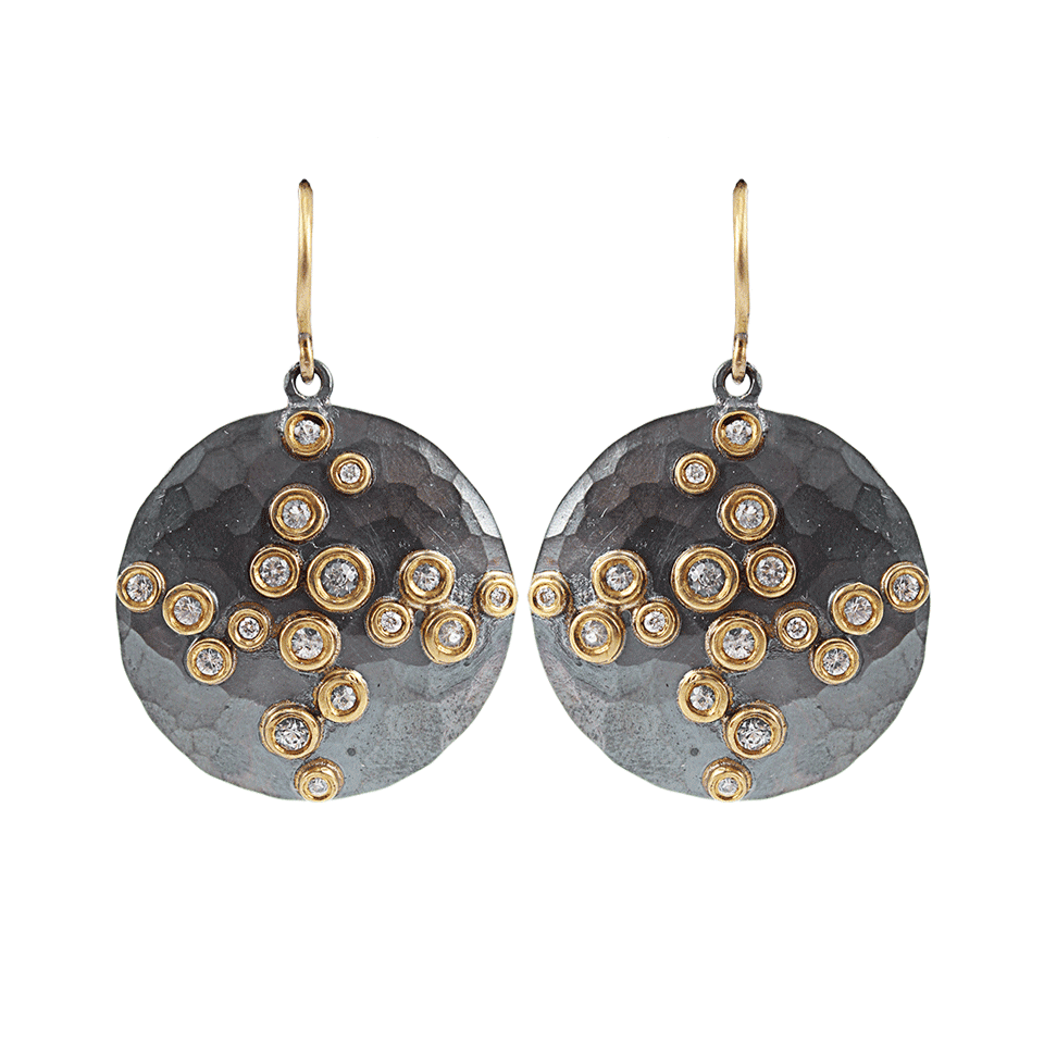 ANNIE FENSTERSTOCK-White-Sapphire and Diamond Luna Earrings-SLVR/YG