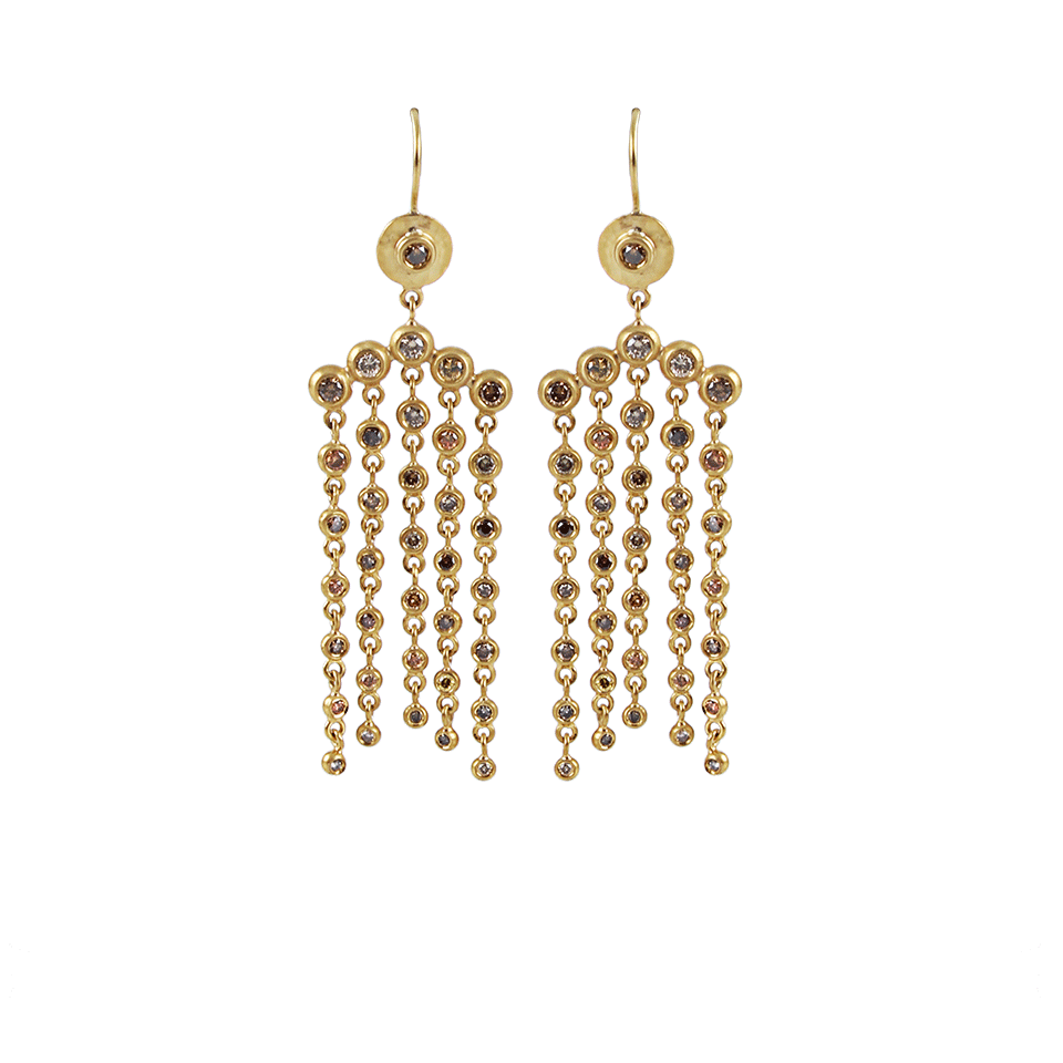 ANNIE FENSTERSTOCK-Cascade Natural Fancy Color Diamond Earrings-YLW GOLD