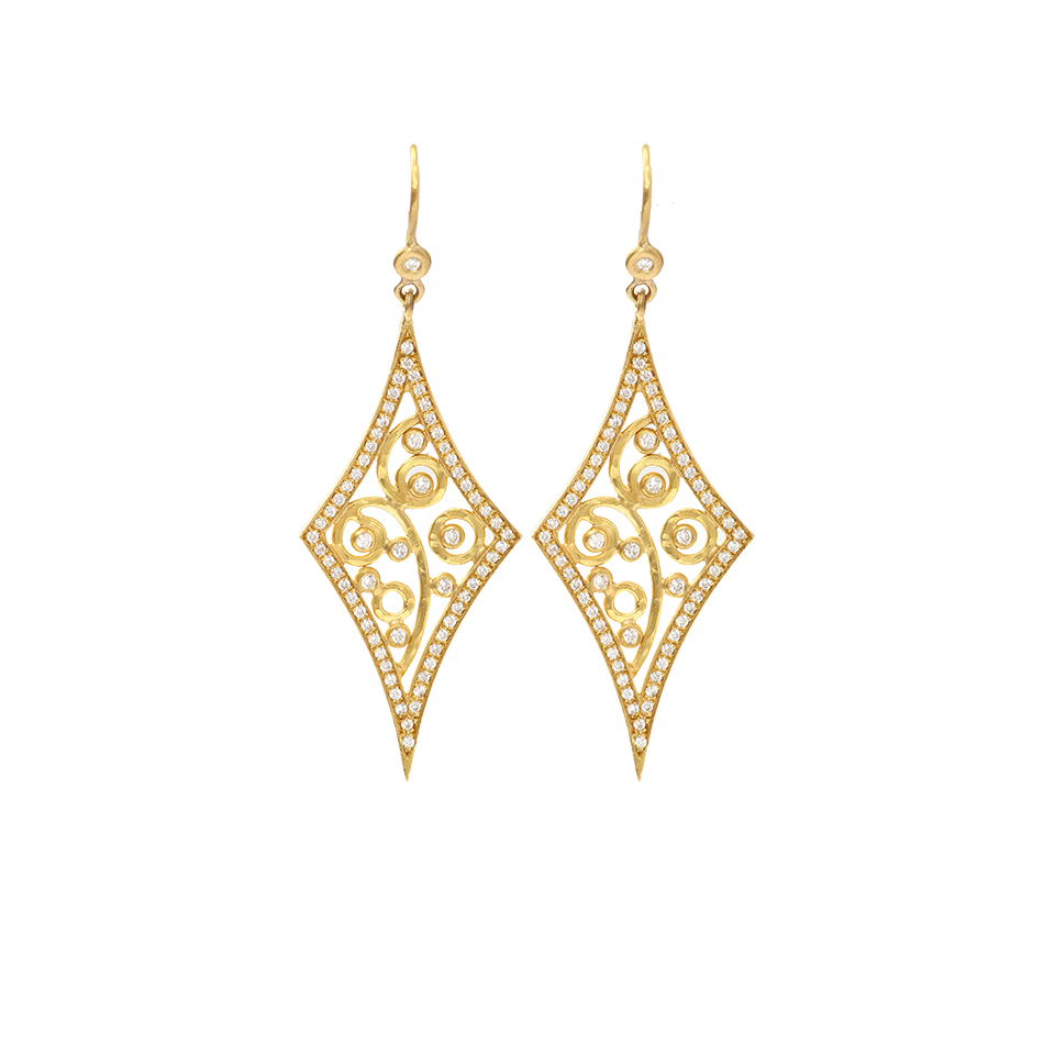 ANNIE FENSTERSTOCK-Diamond Shape Earrings-YELLOW GOLD