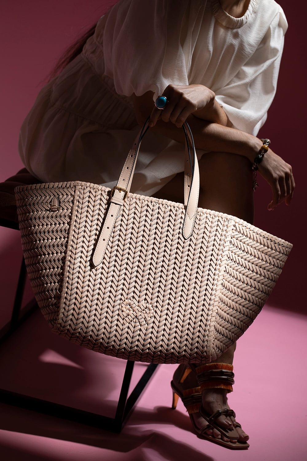 ANYA HINDMARCH Neeson Square woven leather tote