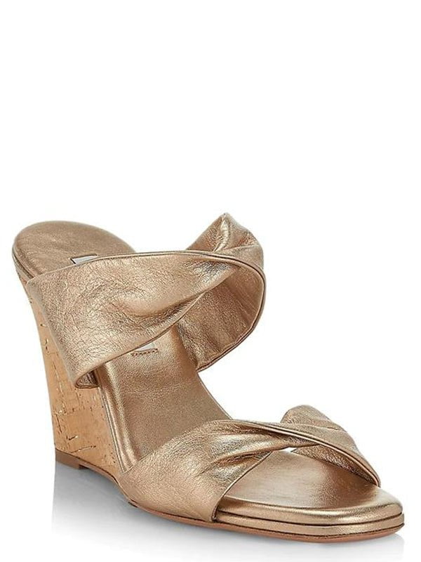 AQUAZZURA-Twist Wedge 85 - Light Copper-