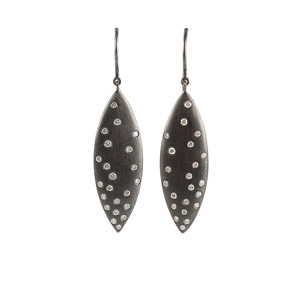 ARUNASHI-Diamond Cascade Earrings-BLCK GLD