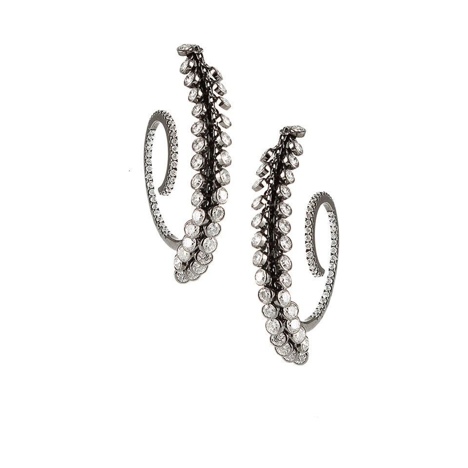 ARUNASHI-Diamonds on a Tail Earrings-BLCK GLD