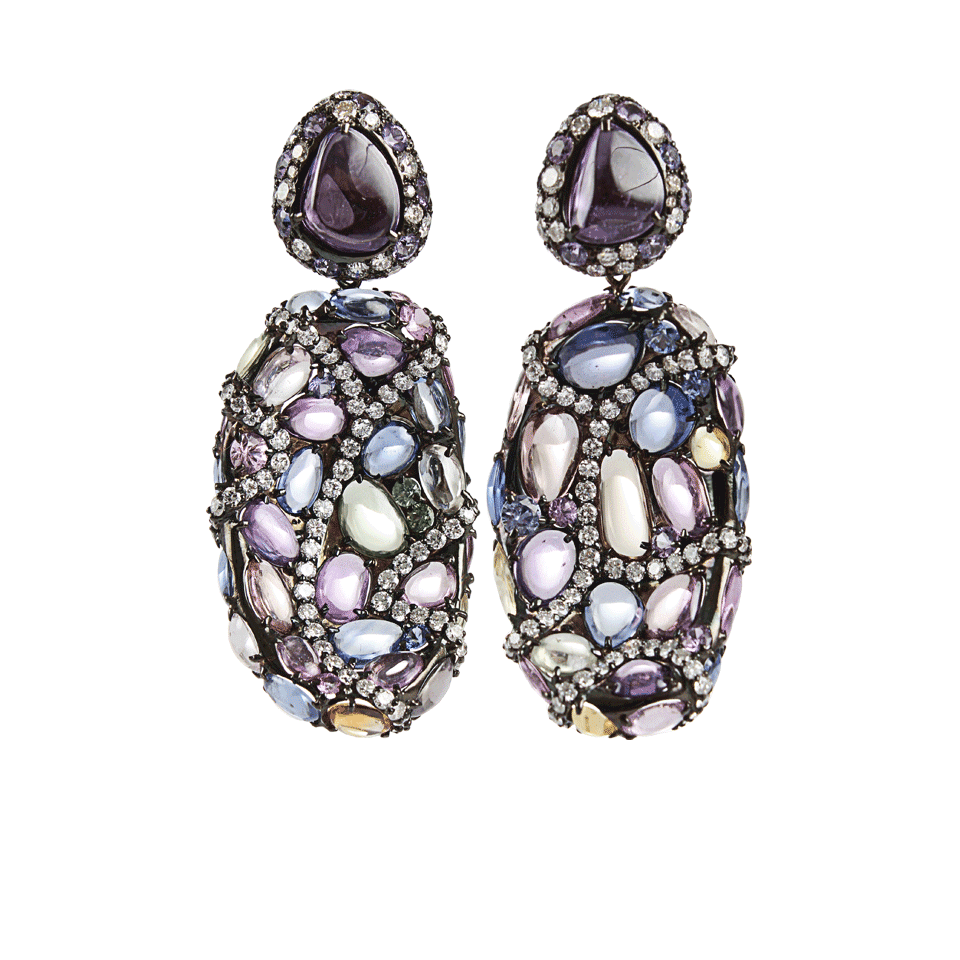 Mixed Sapphire Diamond Drop Earrings JEWELRYFINE JEWELEARRING ARUNASHI   
