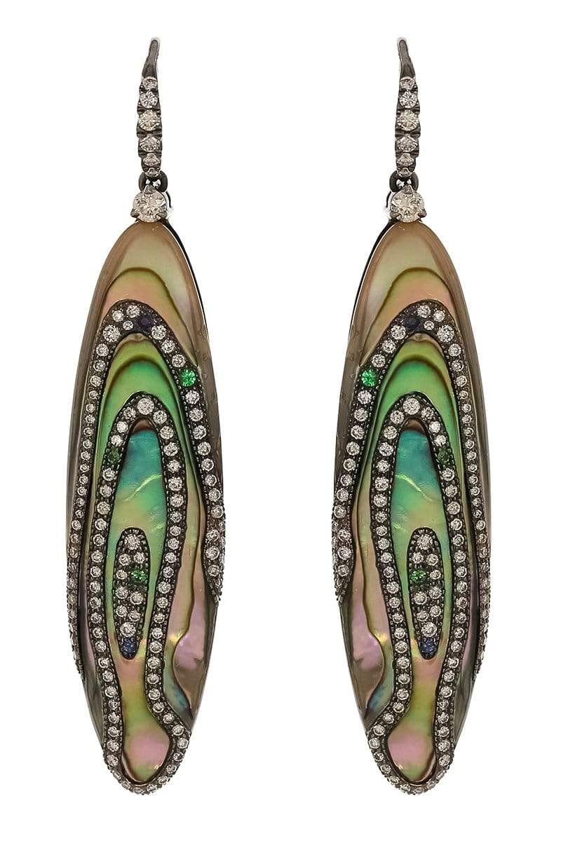 ARUNASHI-Abalone Earrings-BLKGOLD