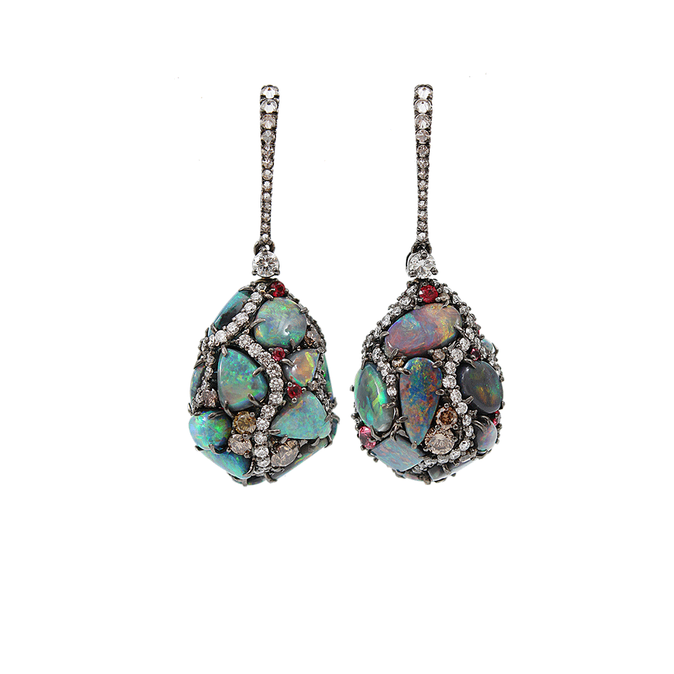 ARUNASHI-Black Opal Egg Drop Earrings-BLKGOLD