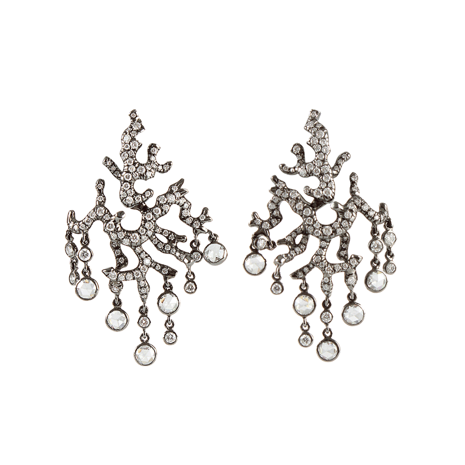 ARUNASHI-Diamond Branch Earrings-BLKGOLD