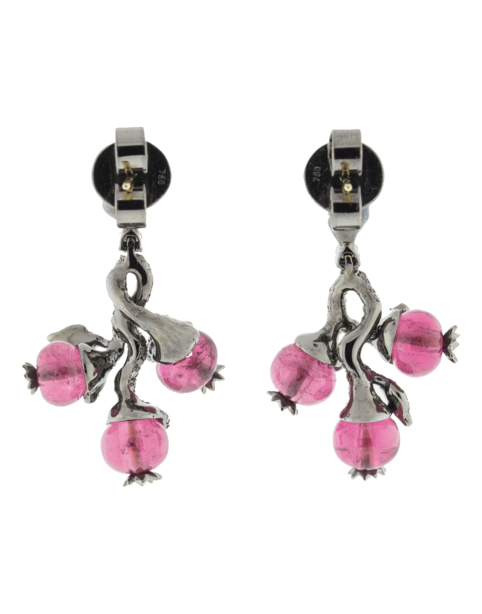 ARUNASHI-Rubellite Bead Fruit Earrings-BLACK GOLD