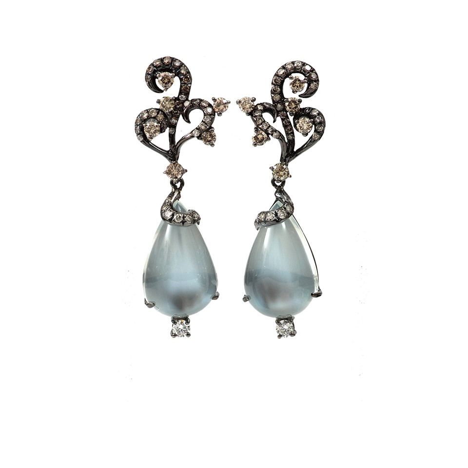 ARUNASHI-Silver Moonstone Carnival Earrings-BLKGOLD