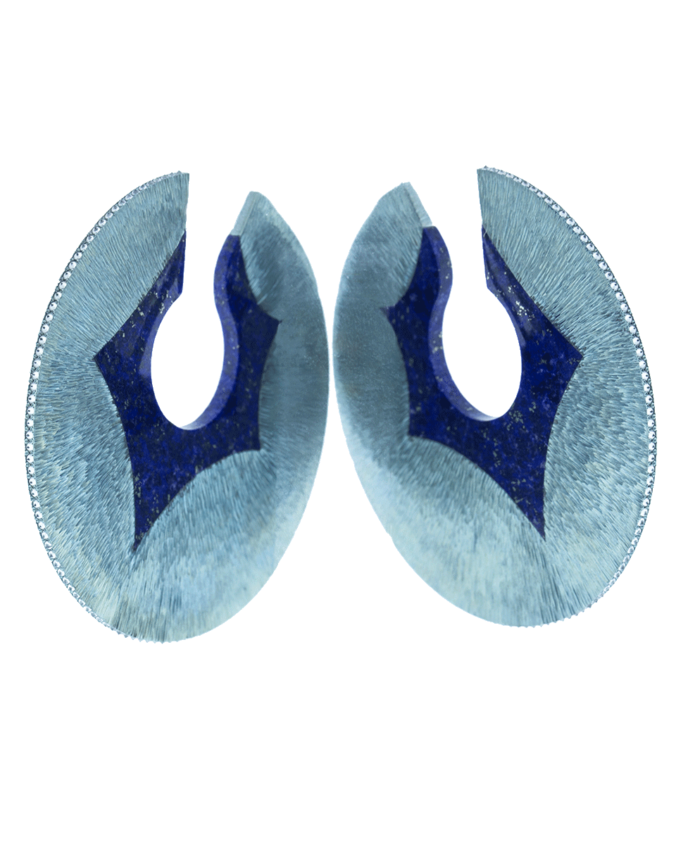 ARUNASHI-Large Paper Lapis Hoop Earrings-TITANIUM