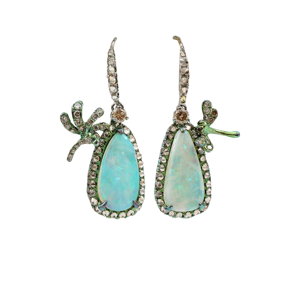Opal Drop Dragonfly Earrings JEWELRYFINE JEWELEARRING ARUNASHI   