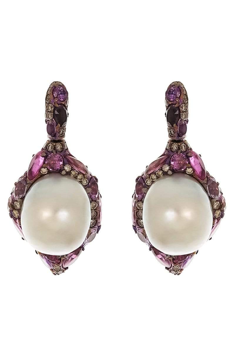 Pearl Encased Sapphire and Diamond Earrings JEWELRYFINE JEWELEARRING ARUNASHI   