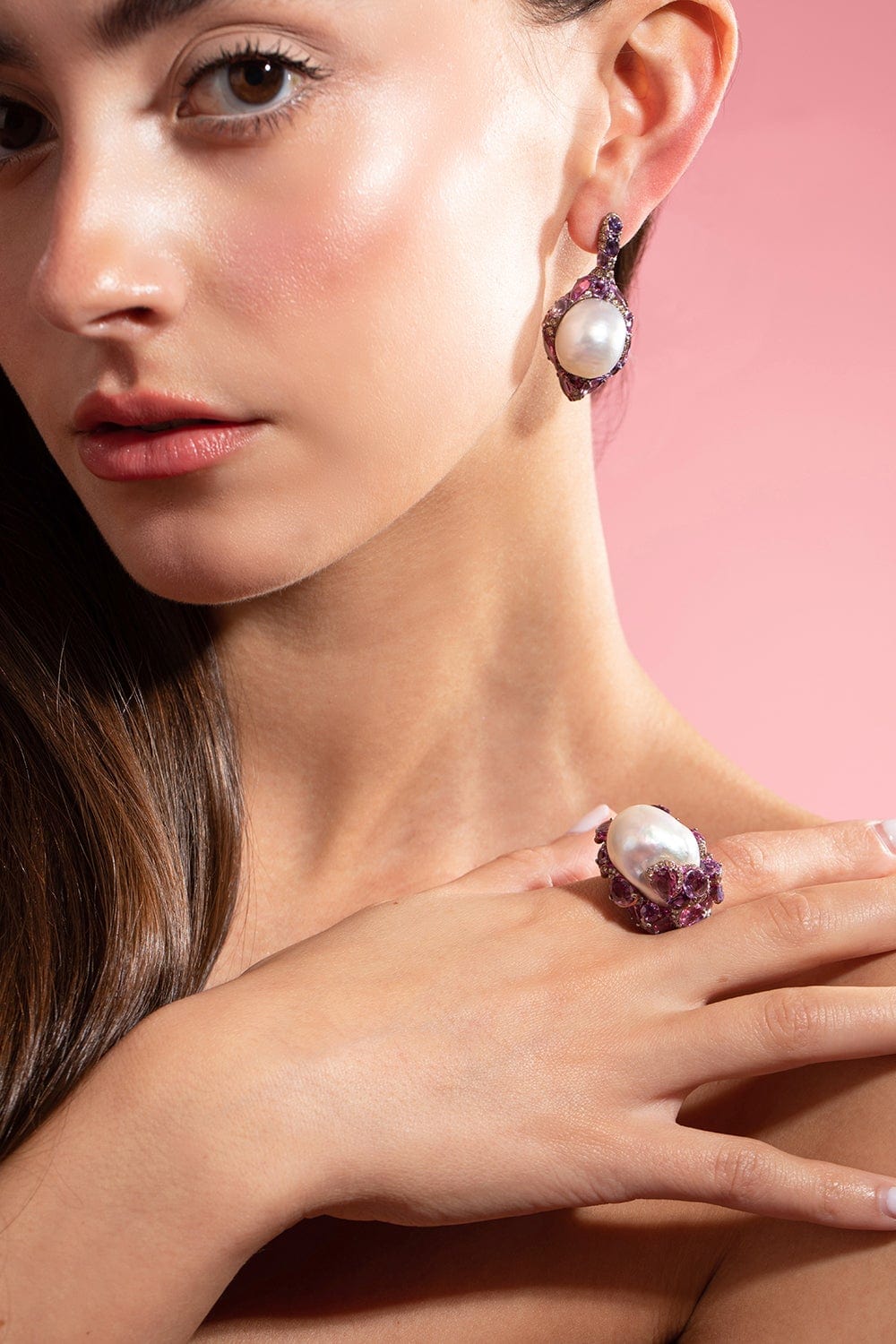 Pearl Encased Sapphire and Diamond Earrings JEWELRYFINE JEWELEARRING ARUNASHI   