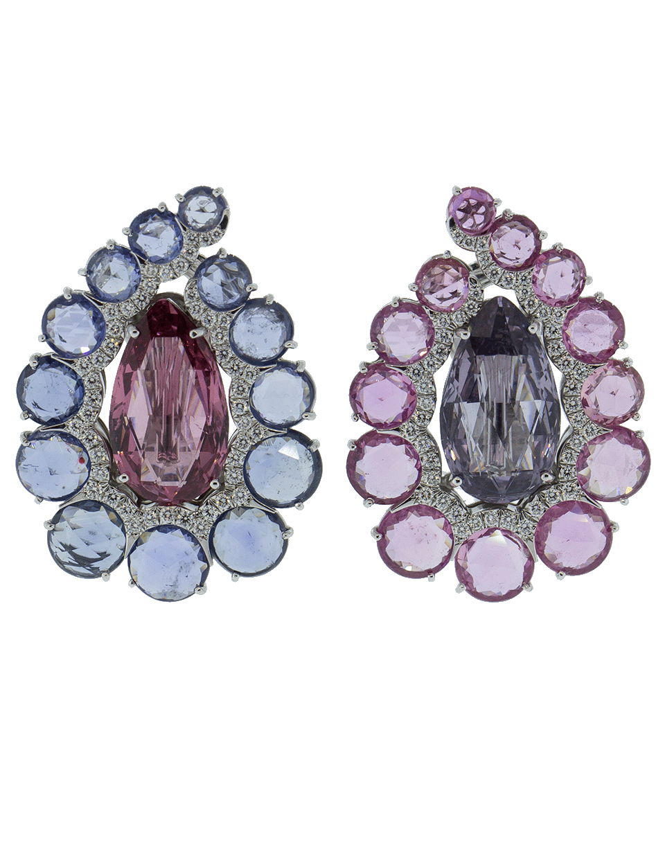 ARUNASHI-Spinel And Kashmir Sapphire Earrings-WHITE GOLD