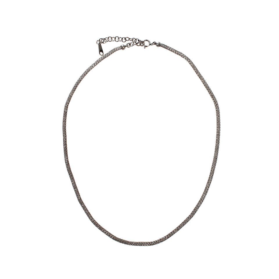 ARUNASHI-Crystal Blackened Chain Necklace-BLKGOLD