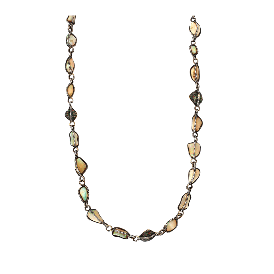 ARUNASHI-Opal Necklace-BLKGOLD