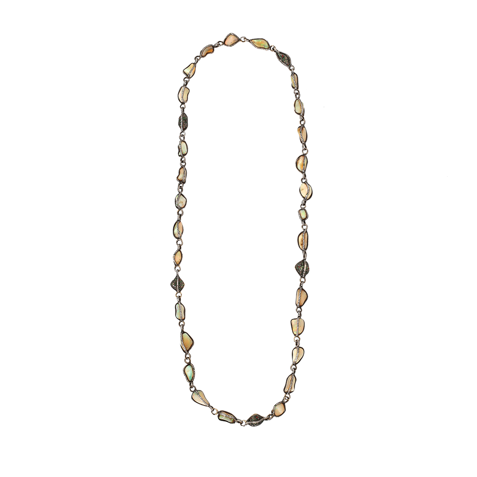 ARUNASHI-Opal Necklace-BLKGOLD