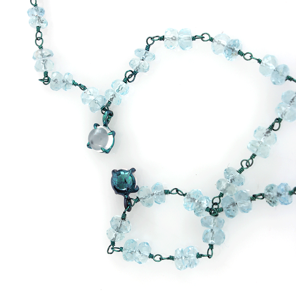 Aquamarine And Moonstone Bead Wrap Necklace JEWELRYFINE JEWELNECKLACE O ARUNASHI   