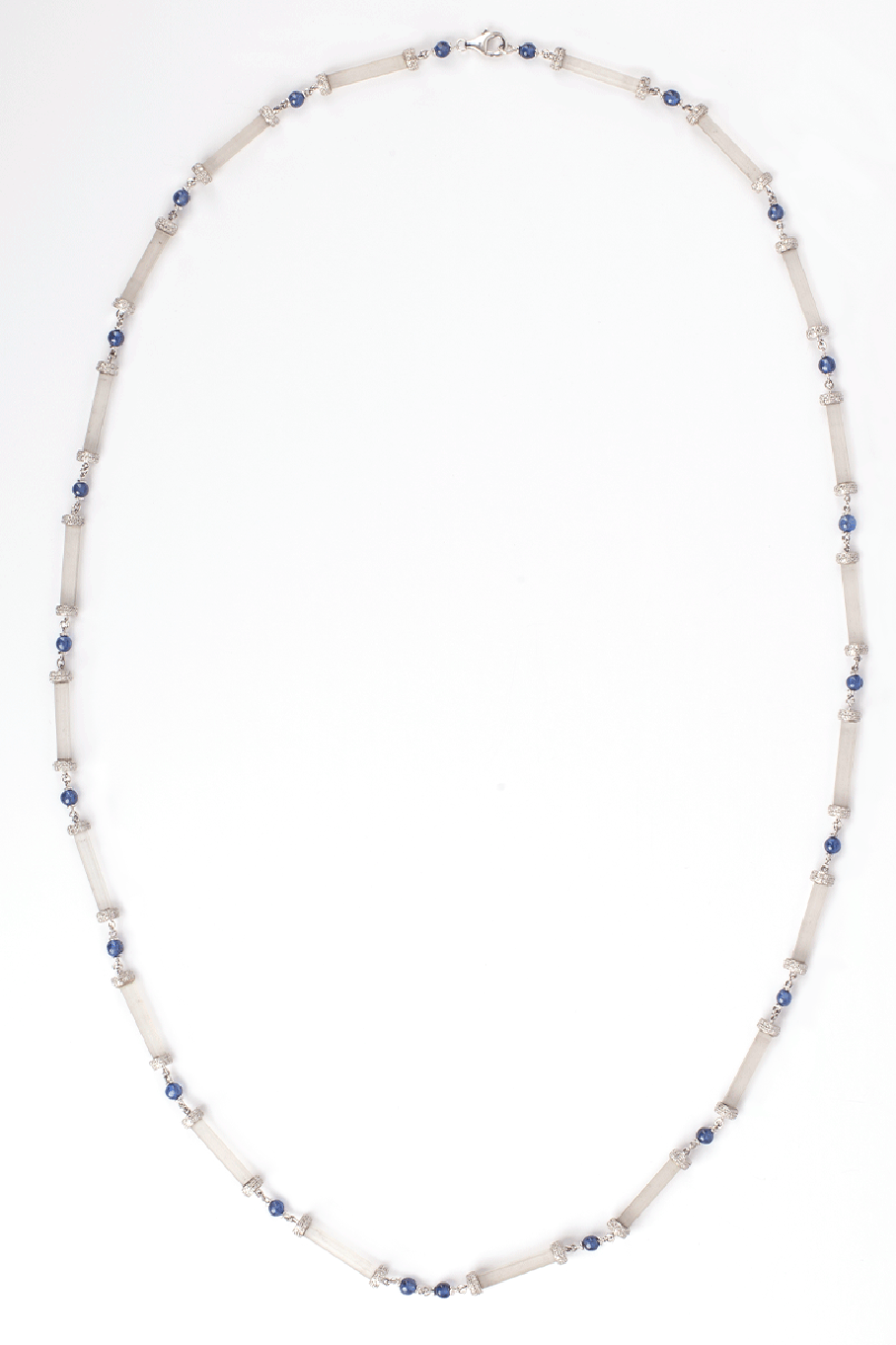 ARUNASHI-Crystal Necklace With Sapphire And Diamonds-WHITE GOLD
