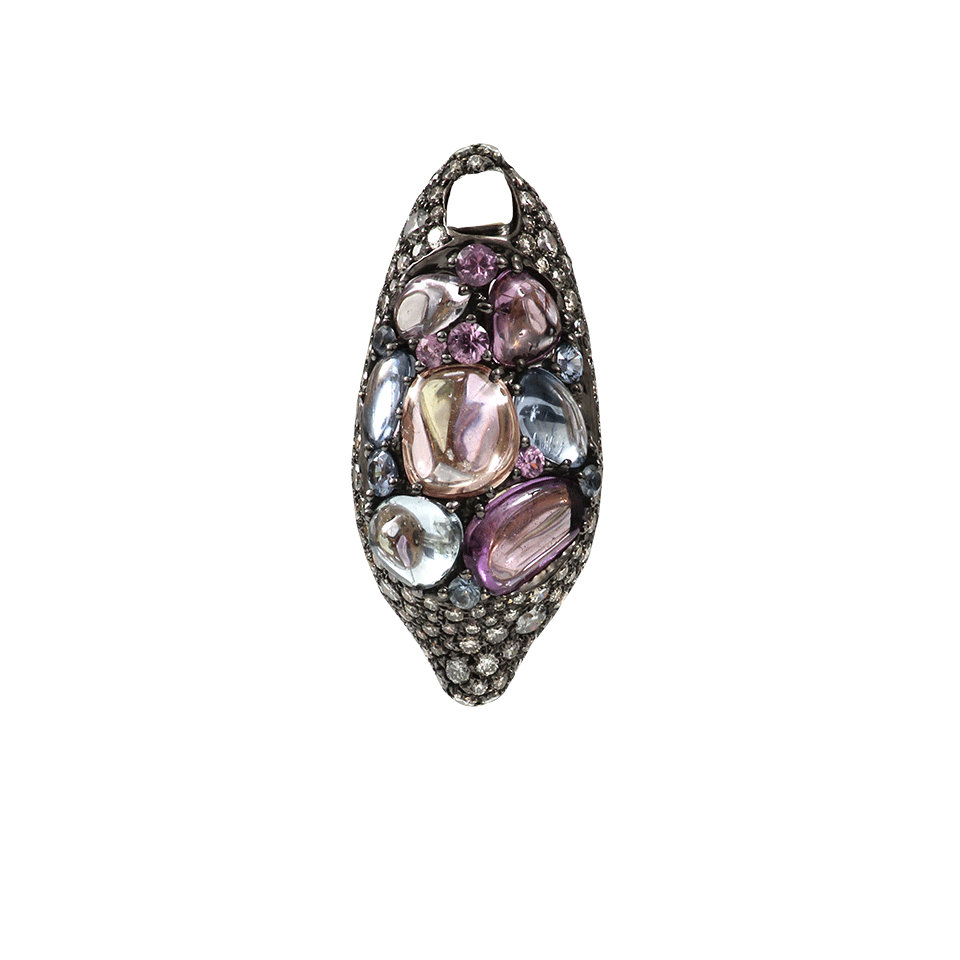 ARUNASHI-Multi-Color Sapphire Pendant-BLKGOLD