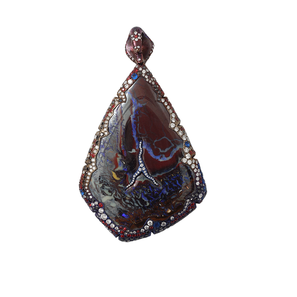 ARUNASHI-Tanzanite And Sapphire Pendant-TITANIUM