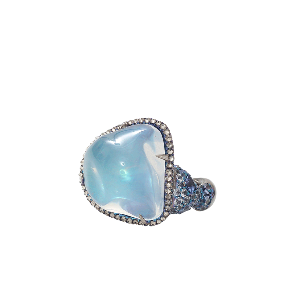 Water Opal And Sapphire Ring JEWELRYFINE JEWELRING ARUNASHI   