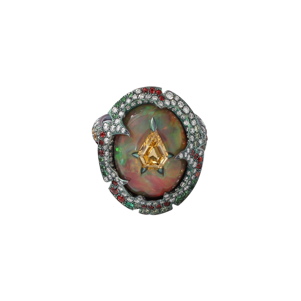 Yellow Diamond And Opal Ring JEWELRYFINE JEWELRING ARUNASHI   