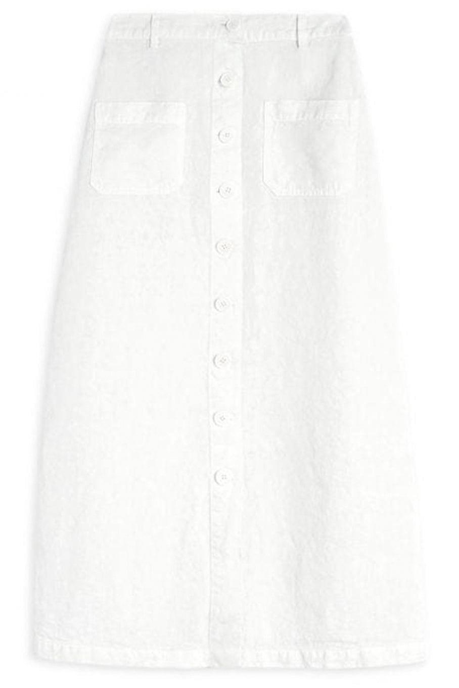 Long Linen Skirt - Cream CLOTHINGSKIRTMAXI ASPESI   