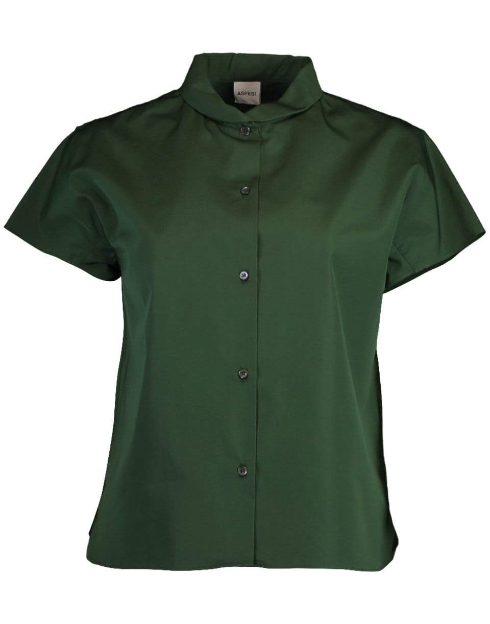 ASPESI-Cap Sleeve Button Up Shirt-