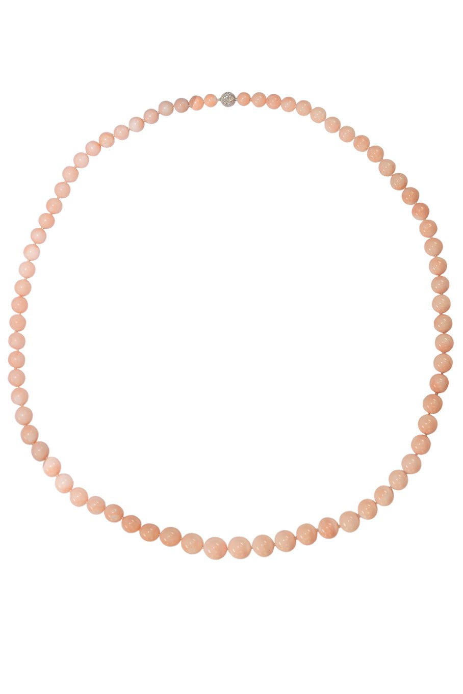 ASSAEL-Angel Skin Coral Bead Necklace-WHITE GOLD