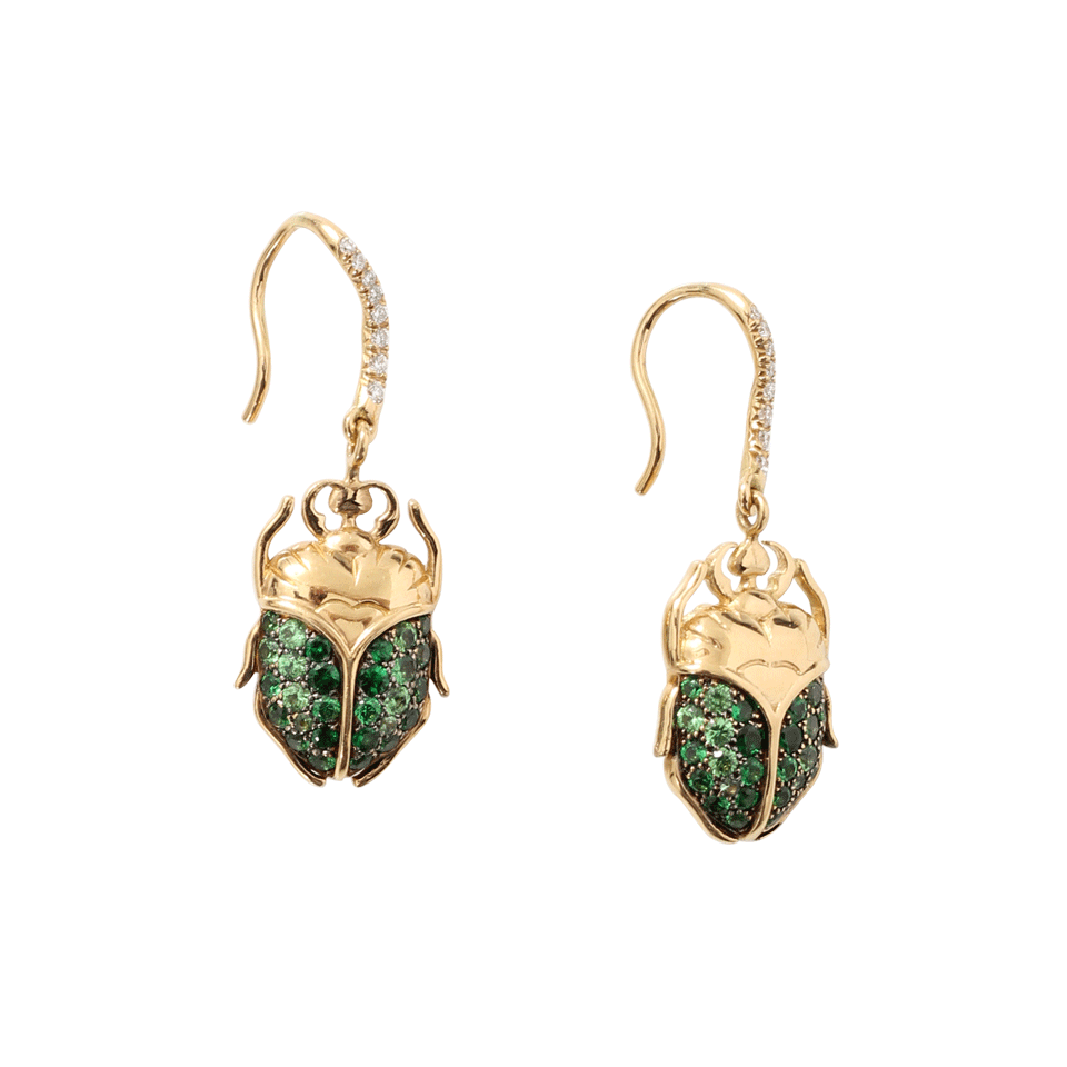 Tsavorite Beetle Earrings JEWELRYFINE JEWELEARRING AURELIE BIDERMANN   