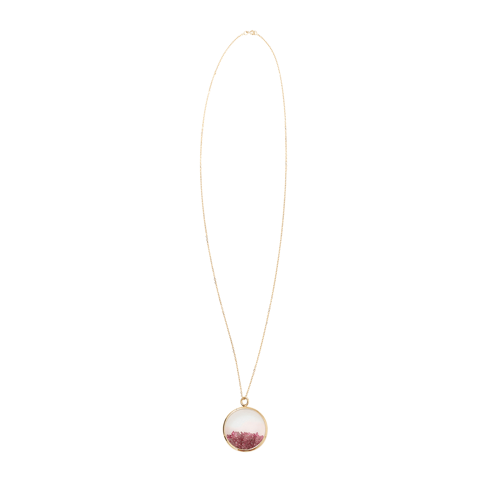 AURELIE BIDERMANN-Large Ruby Chivor Medallion Necklace-YELLOW GOLD