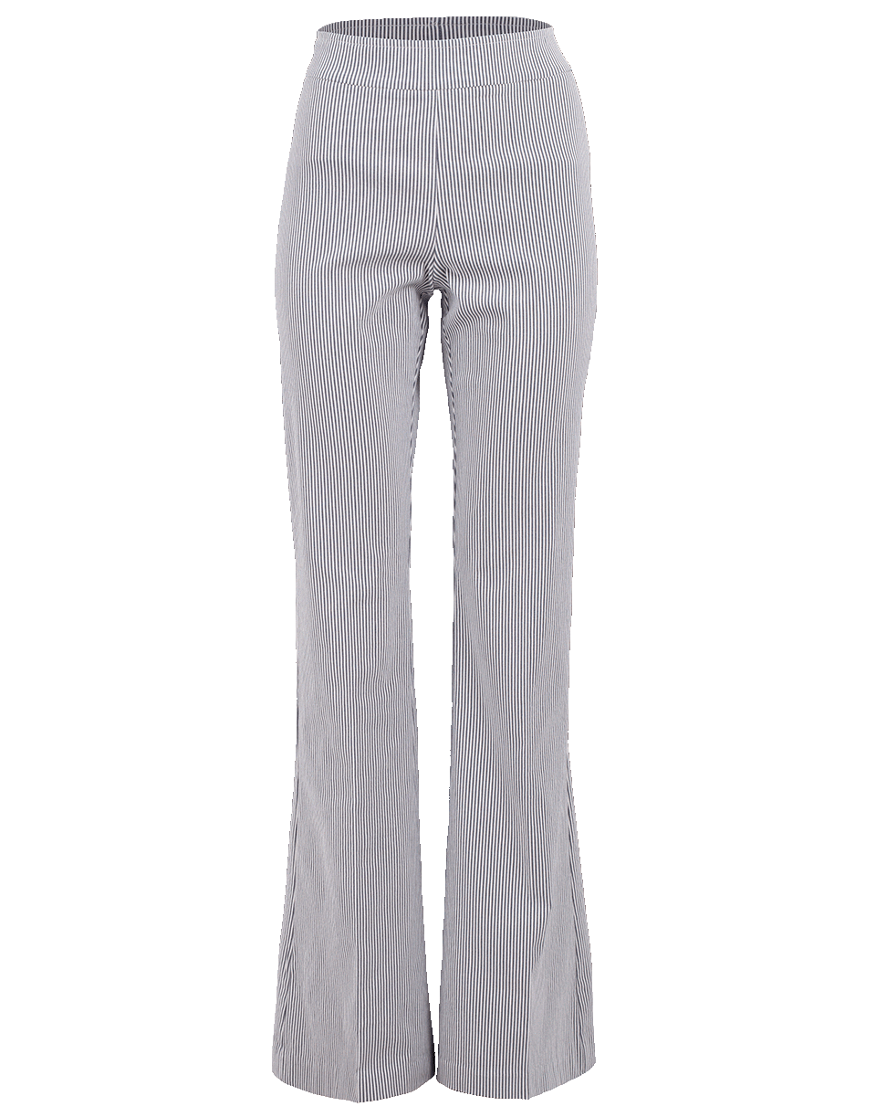 AVENUE MONTAIGNE-Stripe Seersucker Flare Pant-