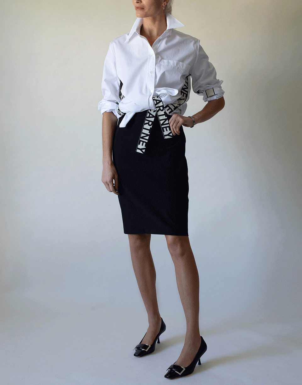 AVENUE MONTAIGNE-Black Pull-on Pencil Skirt-